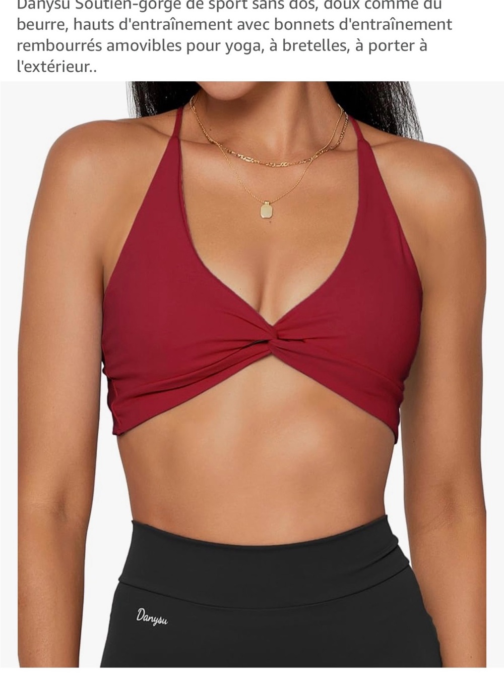 Twist-Front Camisole Bralette in Burgundy